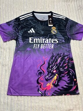 adidas Real Madrid Purple and Black Dragon Graphic Jersey